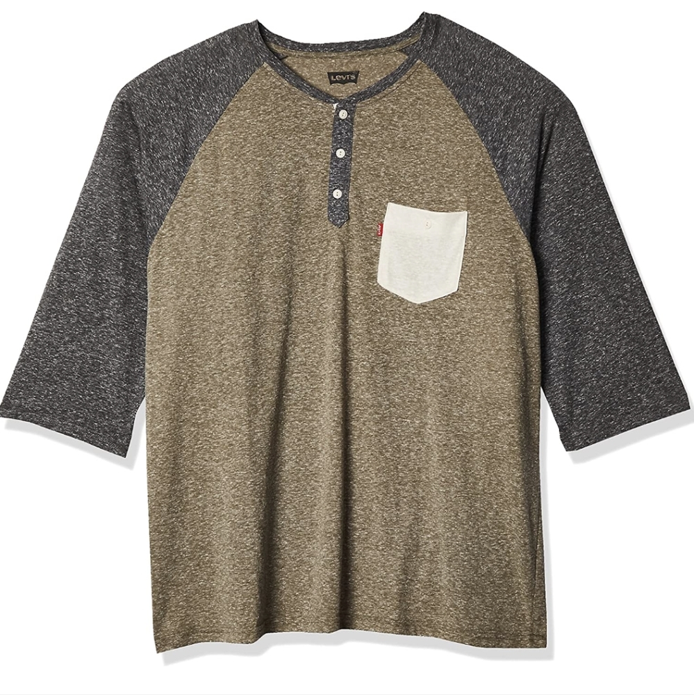 Levi's Men's Marble Henley in olive, NWT S